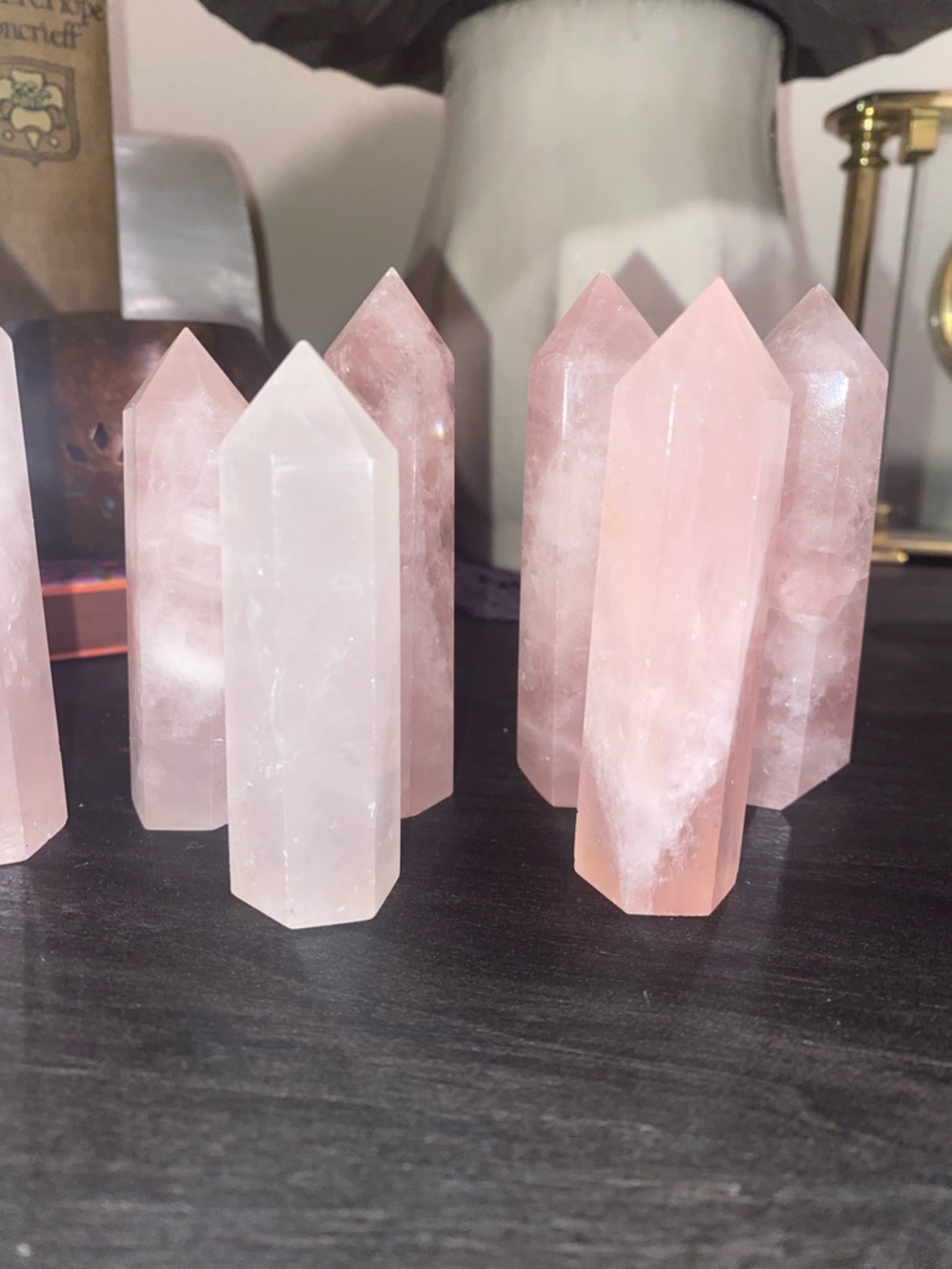 Rose Quartz Crystal Point - Pink Decorative Crystal Tower